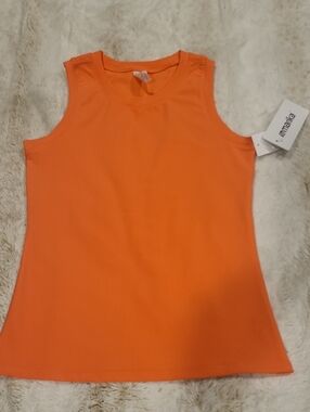 Marika Bright Orange Ribbed Tank Top